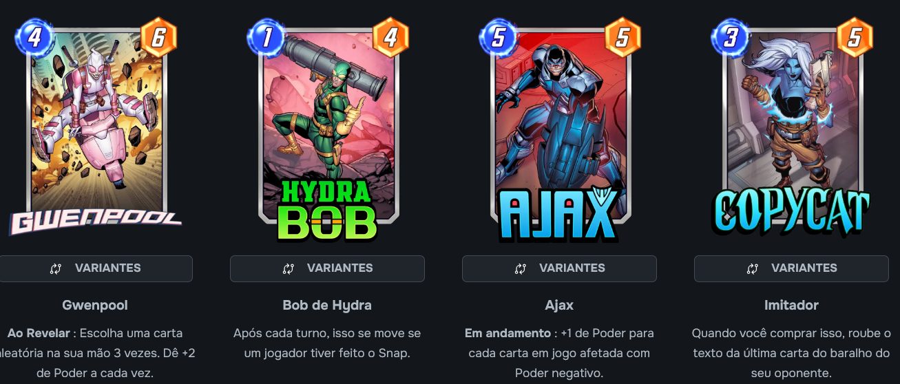 Novas Cartas chegando em julho.