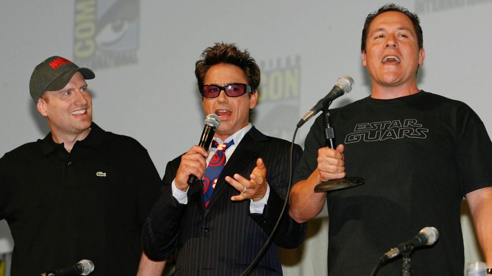 Kevin Feige, Robert Downey Junior e Jon Faverau, Marvel