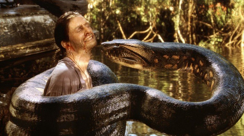 Cena de Anaconda (1997); reboot terá Jack Black e Paul Rudd