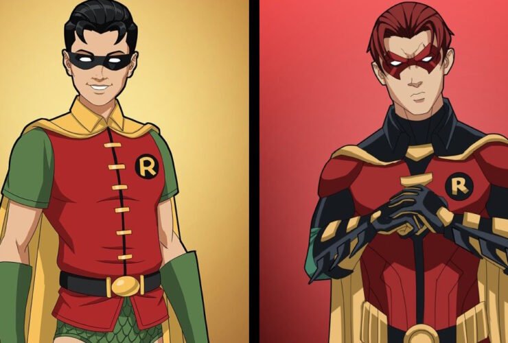 Os Robins Dick Grayson e Jason Tod.