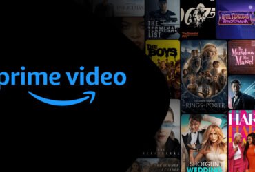 Tela da Prime Video, com logo no lado esquerdo e oções de filmes e séries do lado direito. Créditos: Amazon Prime Video