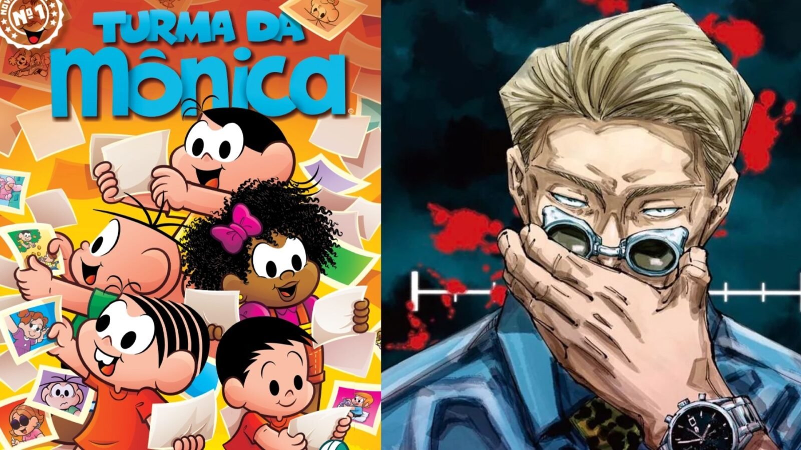 Quadrinho da Turma da Mônica e de Jujutsu Kaisen