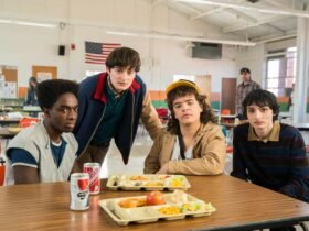 Parte do elenco principal de Stranger Things em registro dos bastidores da quinta temproada.
