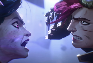 Jinx e Vi brigando, com rostos próximos e expressão de raiva. Fonte: Netflix.