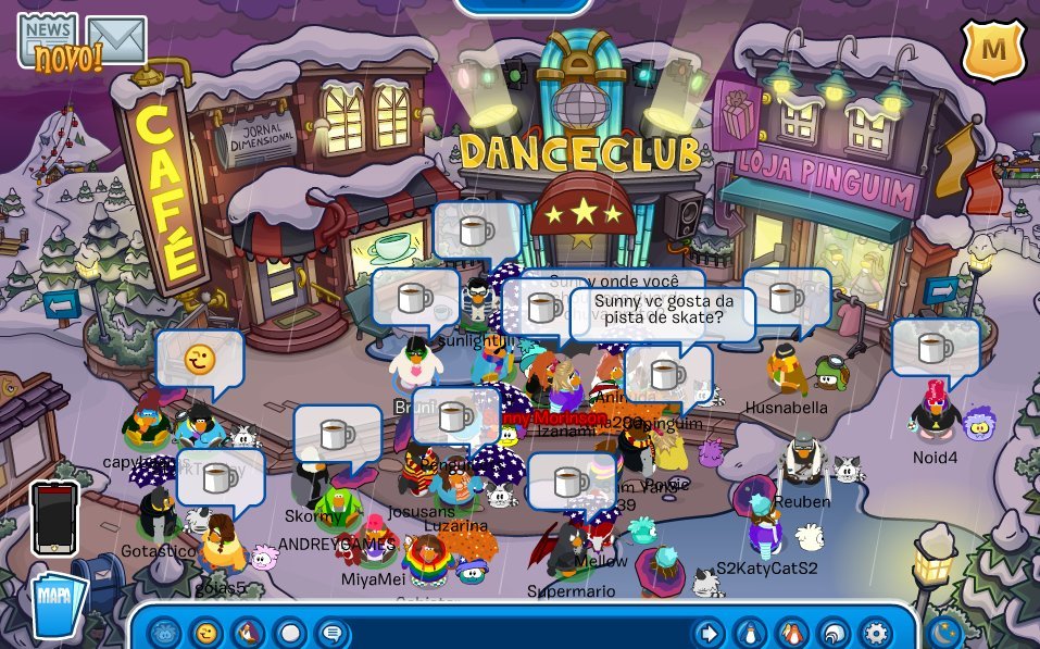 O centro da Ilha Pinguim em Club Penguin.