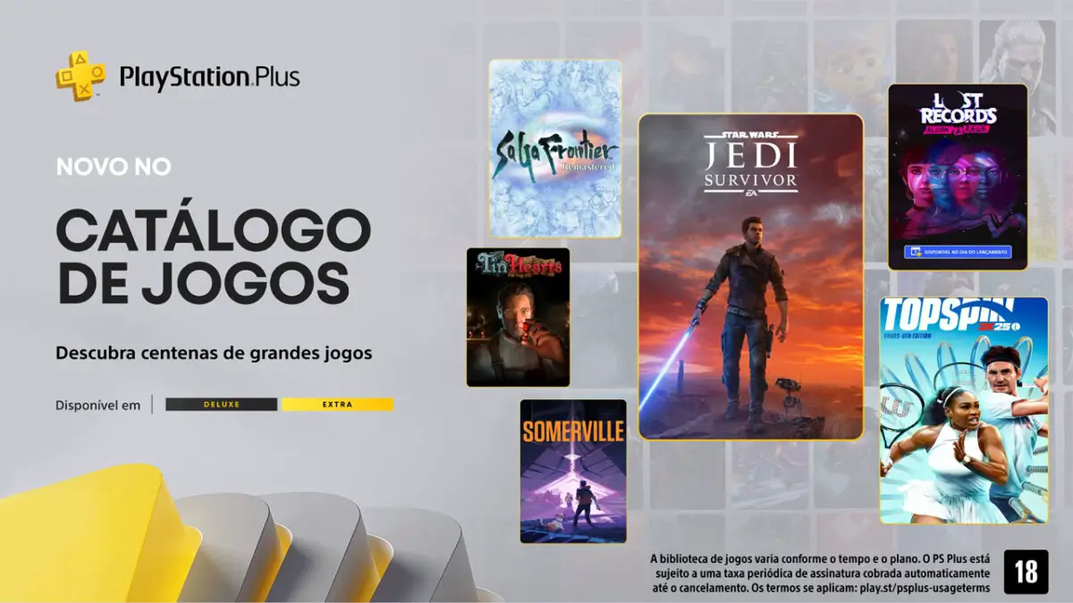 Banner com os jogos que trarão as platinas da PS Plus Extra.