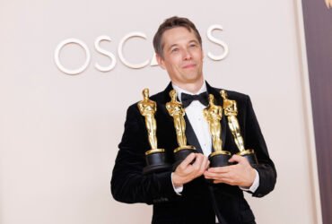 Sean Baker poses backstage with his Oscars® during the live ABC Telecast of the 97th Oscars® at Dolby® Theatre at Ovation Hollywood on Sunday, March 2, 2025.