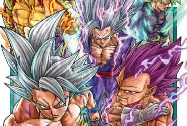Goku Instinto Superior, Vegeta Ego Superior, Broly, Piccolo Laranja e Gohan Fera ilustram a capa do volume 24 de Dragon Ball Super