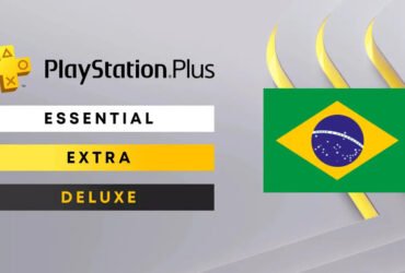 Planos da PS Plus com a bandeira do Brasil ao lado.