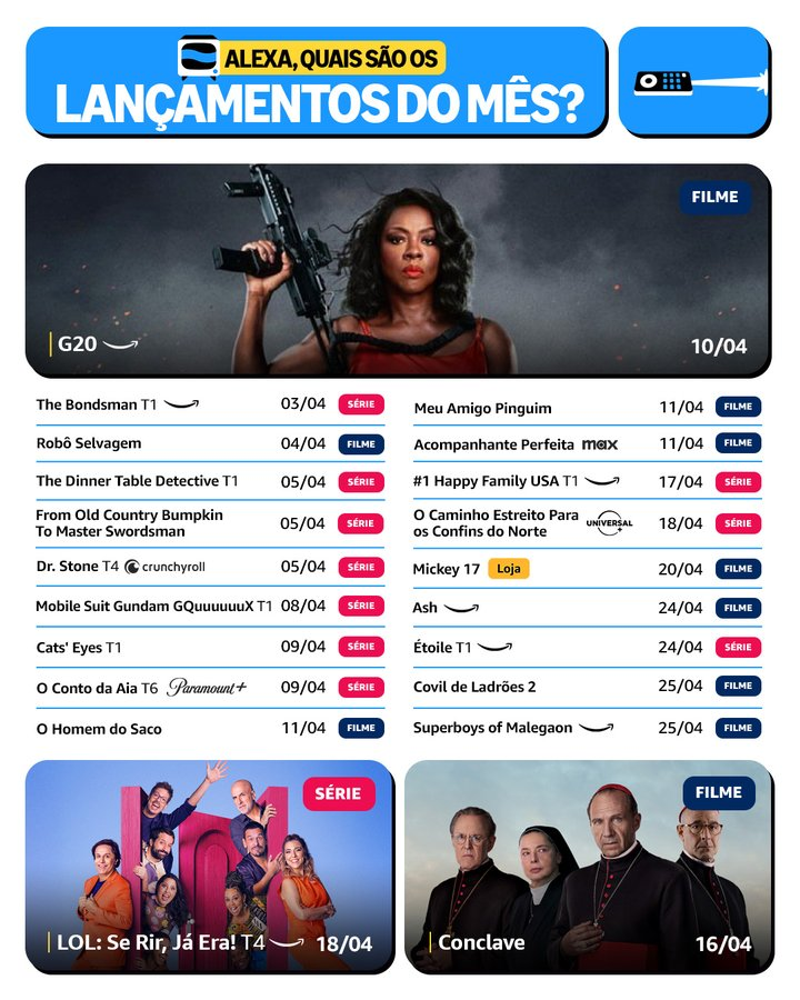 Prime Video em abril