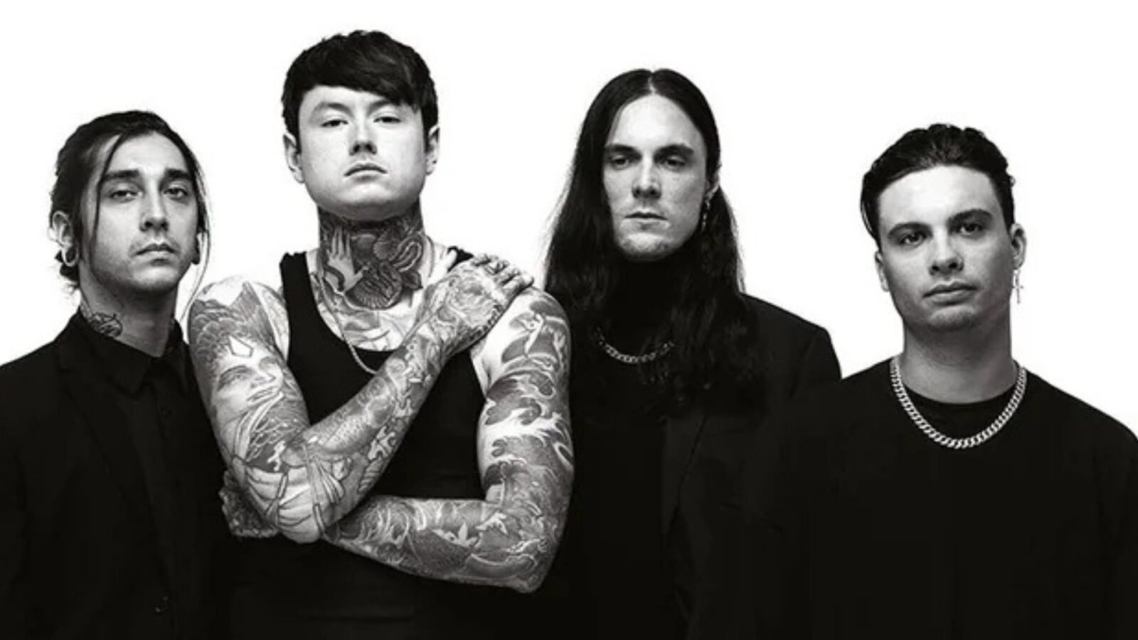 Os quatro integrantes da banda Bad Omens 