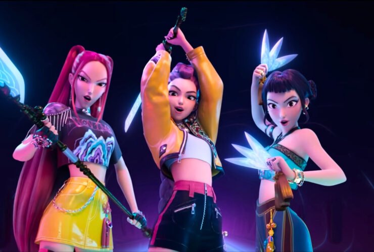 Mira, Rumi e Zoey, protagonistas do filme Guerreiras do K-pop mostram suas armas de batalha