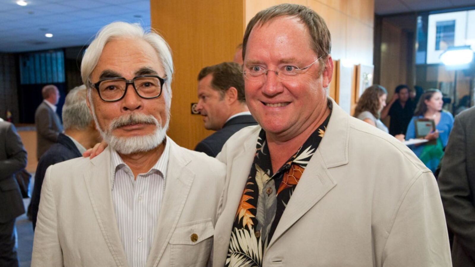 Hayao Miyazaki e John Lasseter.
