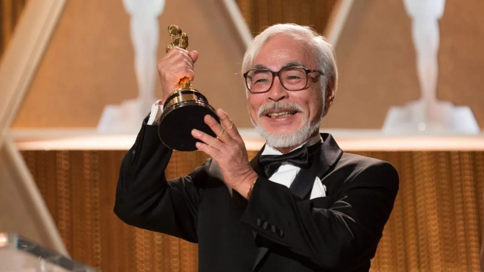 Hayao Miyazaki no Oscar de 2015, onde recebeu o prêmio honorário da Academia.