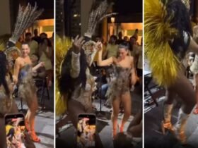 Dua Lipa em festa de samba