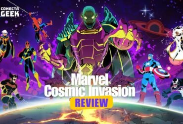 Arte promocional em estilo de animação moderna. O vilão Aniquilador, grande e imponente, está no centro. Ele é cercado por heróis da Marvel flutuando no espaço: Homem-Aranha, Nova, Capitão América, Wolverine, Venom, Tempestade, Mulher-Hulk e Phyla-Vell.