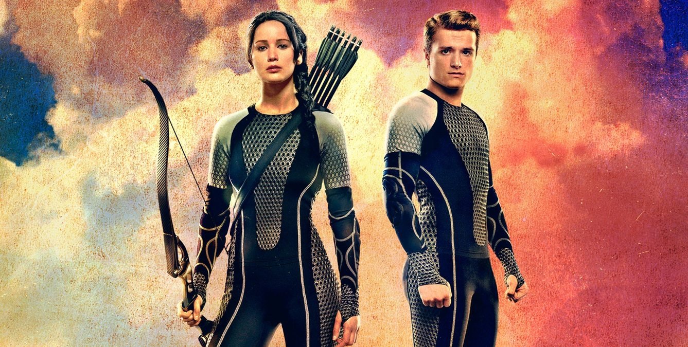 Jennifer Lawrence e Josh Hutcherson em Jogos Vorazes