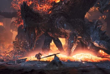 Personagens do game lutando contra um monstro