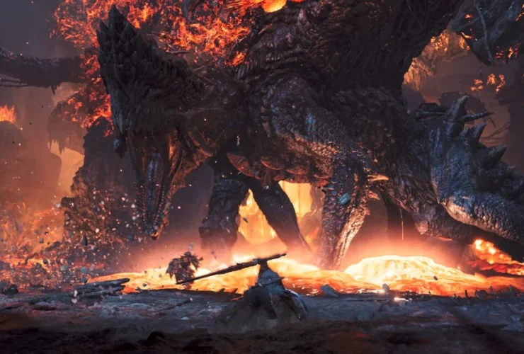 Personagens do game lutando contra um monstro