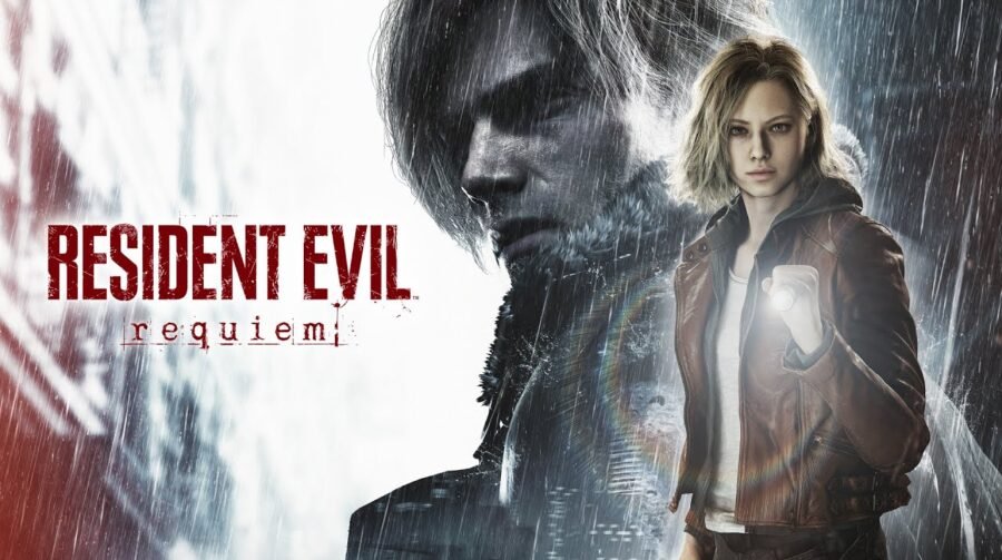 Capa do game ondem mostra a nova personagem Grace e Leon Kennedy de fundo