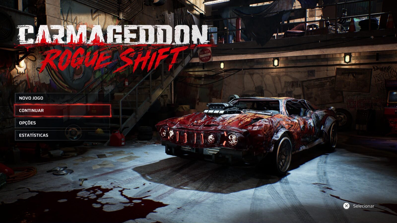 O menu inicial apresenta o estado do seu veiculo ao longo da campanha