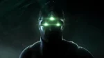 Silhueta do protagonista Sam Fisher com seu icônico óculos de visão noturna