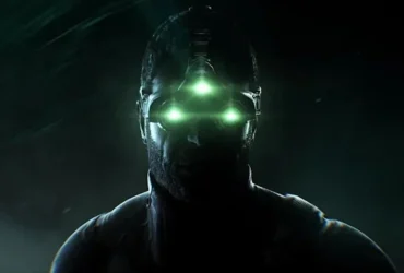 Silhueta do protagonista Sam Fisher com seu icônico óculos de visão noturna