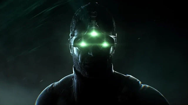 Silhueta do protagonista Sam Fisher com seu icônico óculos de visão noturna