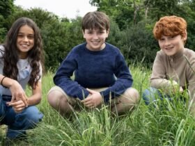 três protagonistas da série de Harry Potter.