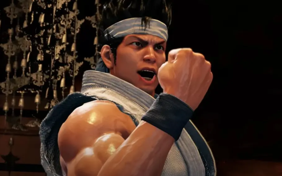 Personagem principal comemorando