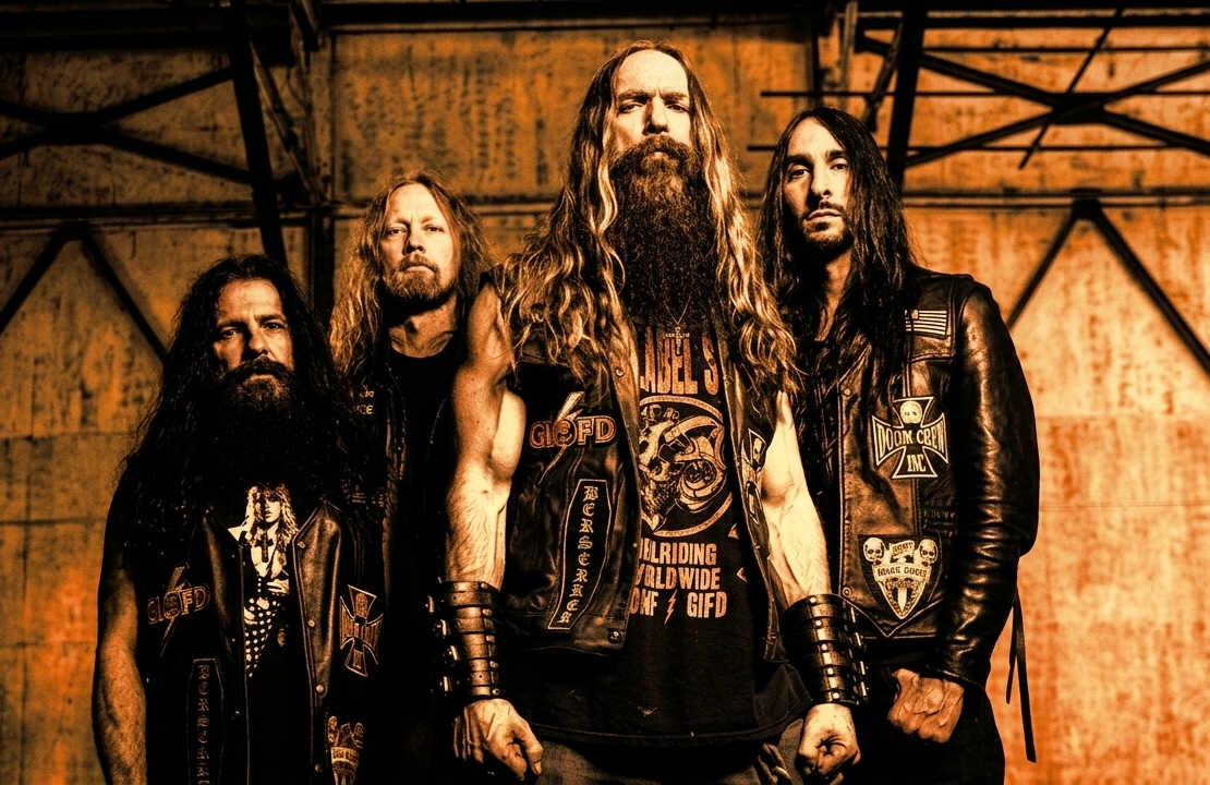 Banda Black Label Society, Vocalista e Guitarrista Zakk Wylde na frente.