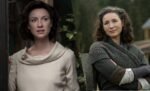 Atriz Caitriona Balfe como Claire Fraser na série Outlander