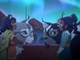 Pavi e outros personagens de Avatar: Os Sete Refúgios em cena