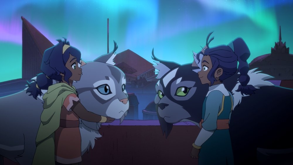 Pavi e outros personagens de Avatar: Os Sete Refúgios em cena