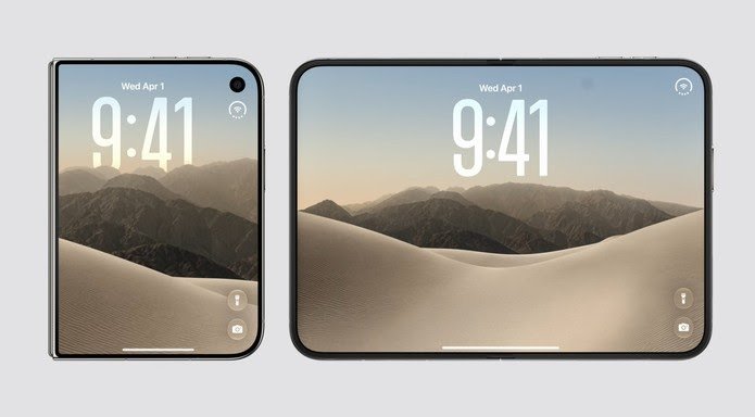 Imagem do novo iPhone dobrável