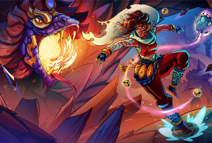 Material promocional de SURI: The Seventh Note, RPG com elementos de combate rítmico inspirado na cultura indiana.