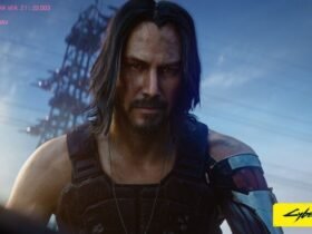 Johnny silverhand de Cyberpunk olhando para câmera