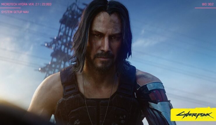 Johnny silverhand de Cyberpunk olhando para câmera