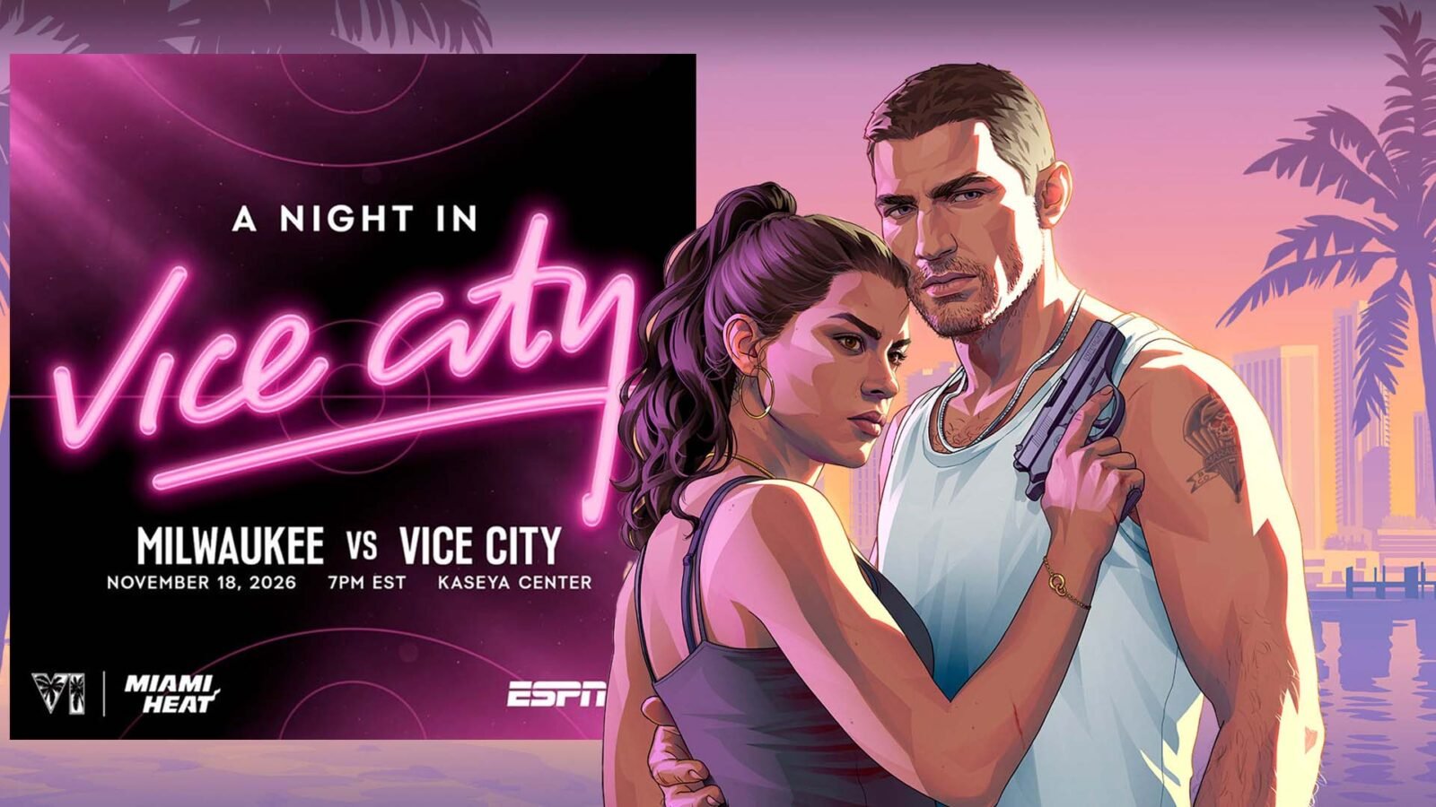 Miami Heat troca nome e visual por Vice City em ação de GTA 6